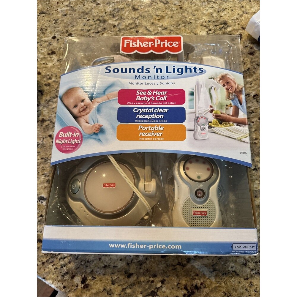 BABY MONITOR Fisher-Price Sounds 'n Lights Child Adult Room Home Dual Receivers